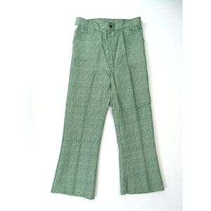New Vintage Flare Leg Pants Boys Sz 14 26x25 Deadstock 70s USA Plaid Herringbone